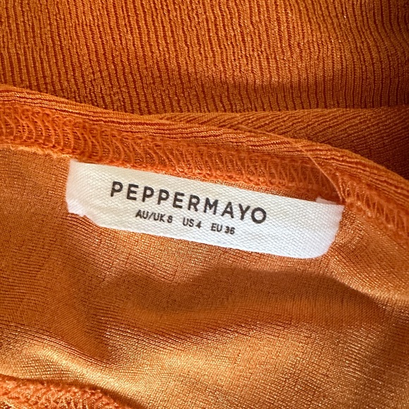 Peppermayo Orange Collared Halter Crop Top - Picture 4 of 4
